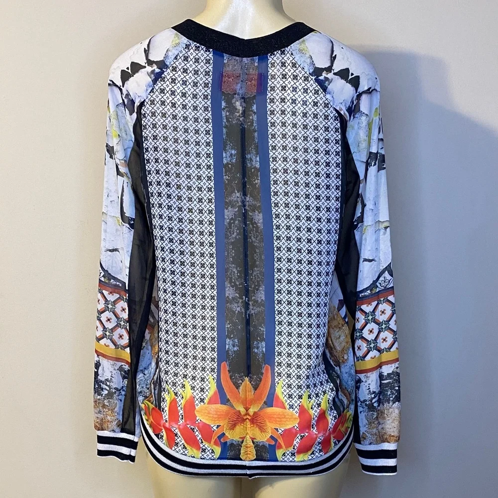 Clover Canyon Multicolor Graphic Long Sleeve Blouse Size XS - Picture 4 of 8